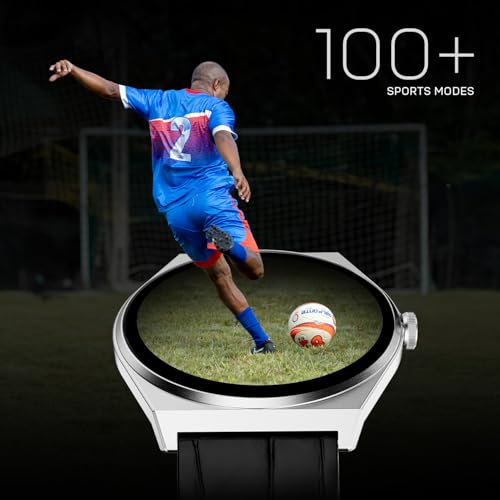 Image of Fire-Boltt Phoenix Nova Smartwatch 1.43 inch Slim Super AMOLED Display, 466x466 Pixel Always-On Display, Bluetooth Calling, Health Tracker for Men & Women Shadow Black