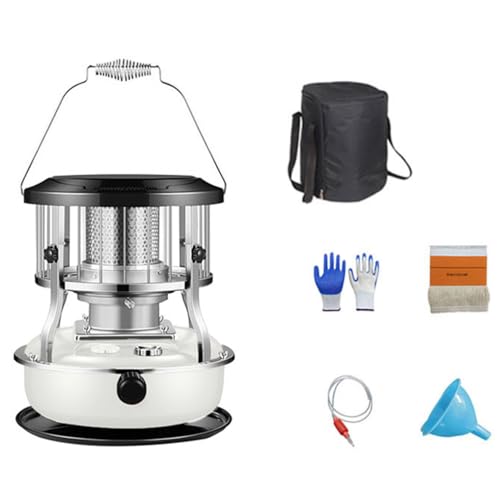 HJJ 石油ストーブ 灯油ストーブ 急速加熱炉 対流加熱 省エネ 調節可能な炎 高さは自由に調節可能 多機能 電源不要 寒さからの保護 屋内 屋外 中庭 キャンプに適しています (ホワイト,石油ストーブセット)