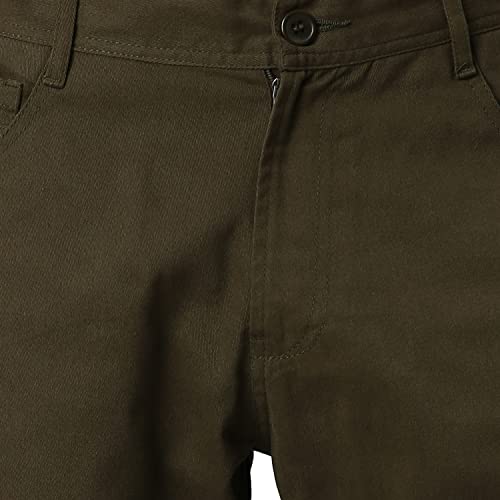 Image of Hubberholme Men's Tapered Fit Cotton Trousers, Ankle Length Button Closure Chinos