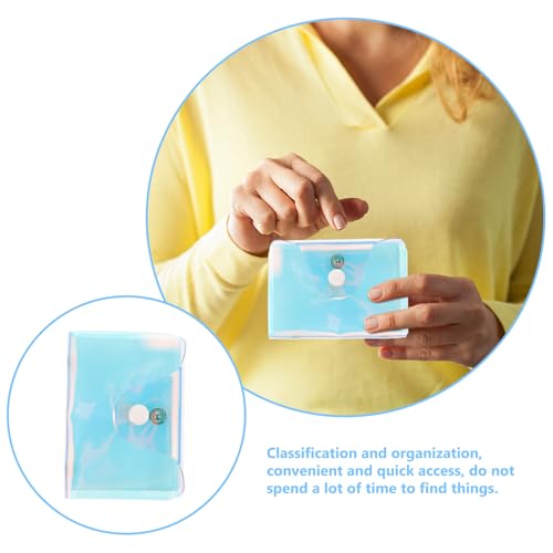 KESYOO Fashion Hologram Clear Organizer Bag Slots for Credit Cards Transparent Holographic Effect for Travel Shopping and Sports3