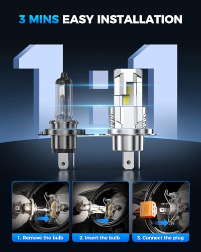 Image of Marsauto - H4 led lights for car - High-Performance H4 LED Bulb - Fog Light with No Glare - for Automotive - 2 Bulbs