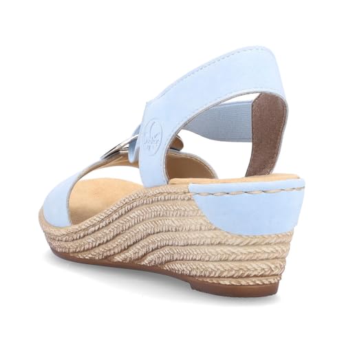 Image of Rieker 624H6 Fanni Women's Wedge Sandals - Lightweight, Comfortable and Supportive - Slip On Sandals with Cushioned Insole and High Wedge for Everyday Stylish Wear