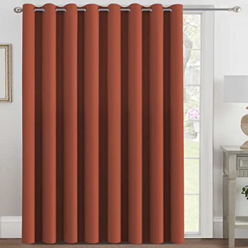 Image of H.VERSAILTEX Blackout Patio Curtains 100 x 84 Inches for Sliding Door Extral Wide Blackout Curtain Panels Thermal Insulated Room Divider - Grommet Top, 7' Tall by 8.5' Wide - Orange