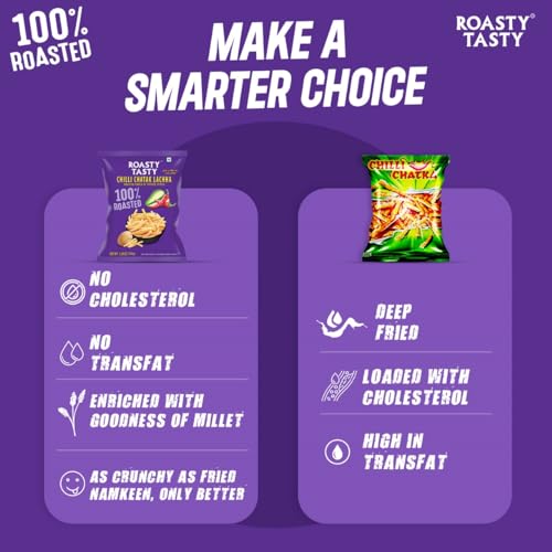 Image of Roasty Tasty Chilli Chatak Lachha | Roasted Potato Sticks | Healthy Snacks | Roasted Namkeen Snack | Guilt Free | Diet Chiwda | Source of Protein | Perfect Snack for All Occasions | Potato Flakes | 200g