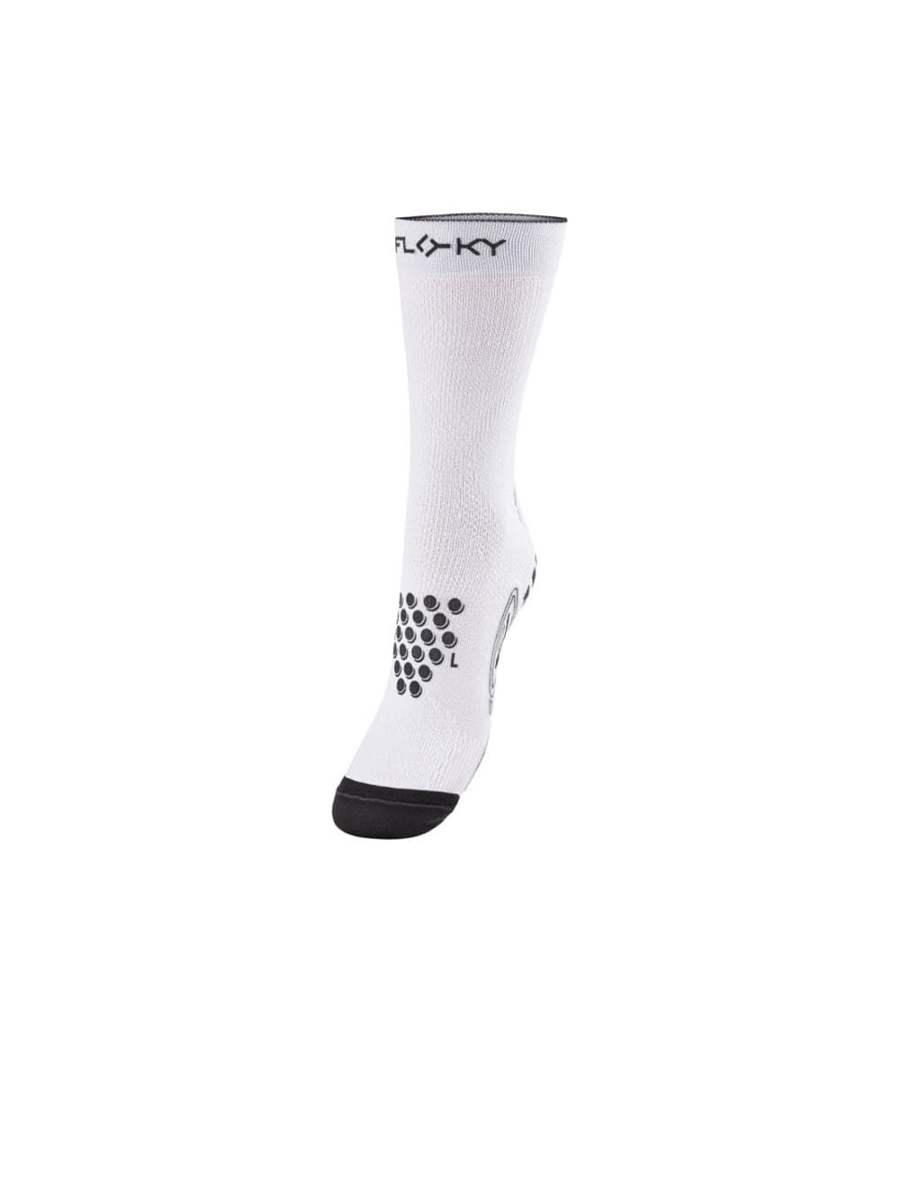 FLOKY S-Mash 2.0 chaussettes biomécaniques tennis et padel, antidérapantes. Protection cheville et tendon d'Achille., Blanc, L/XL