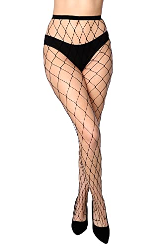 Frenchic Seamless Fishnet Lace Stocking Sexy Tights Extended Sizes (Pack of 4)3