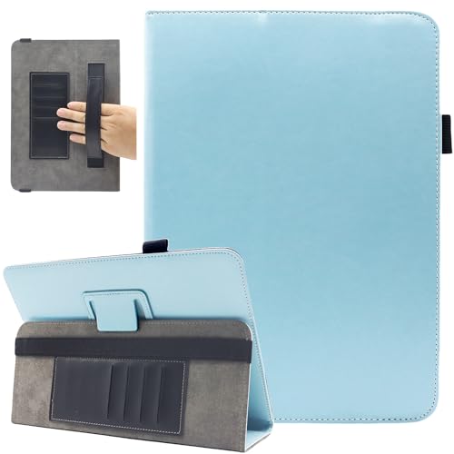 Universal 10 Inch Tablet Case, Universal 10.1 Inch Tablet Case, Viclowlpfe Protective Folio Stand Android Case for 9.6-11 Inch Tablet with Hand Strap and Cards Slots, Sky Blue