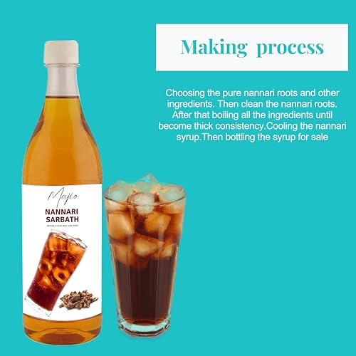Image of Majio Original Kerala Traditional Nannari Sarbath Nannari, Naruneendi Syrup A Refreshing Drink From Kerala Pack Of 1000Ml Liquid