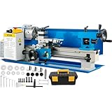 550W Mini-Tisch-Metalldrehmaschine mit Nylongetriebe, Drehmaschine 180 x 350 MM Tischdrehmaschine 50-2500 U/min Metallbearbeitungswerkzeug mit variabler Geschwindigkeit