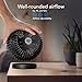 Vornado SPHERE Personal Adjustable Fan, Quiet Operation, Targeted Cooling Airflow, 2 Speed Settings, Manual Control, Detachable Base, Fan for Desktop, Nightstand, and Office, Black