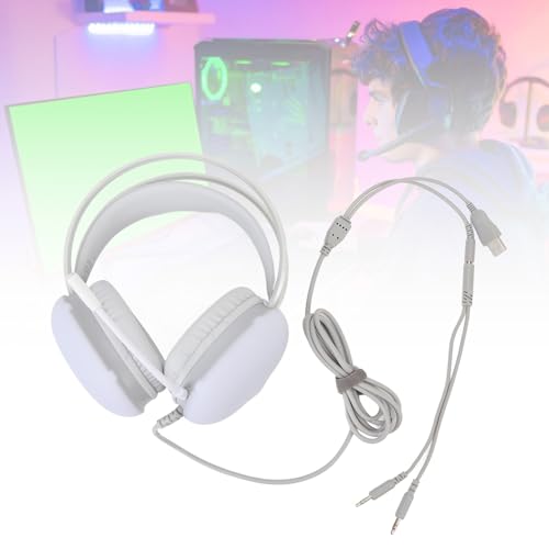 Casque de jeu RVB blanc multi-plateforme doté de haut-parleurs de 50 mm isolants - 2