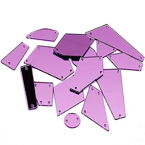 Brillabenny 50 Specchietti Specchi da cucire mix in acrilico, acrylic mirror decorativi per abito vestito fai da te (SMERALDO