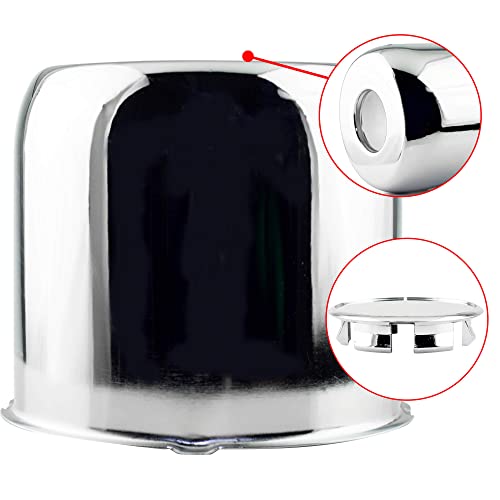 Rtrhinotuning 4Pcs 4.88Inch Push Through Wheel Center Caps Chrome Silver For Truck Wheels Rim Trailer #TOP6