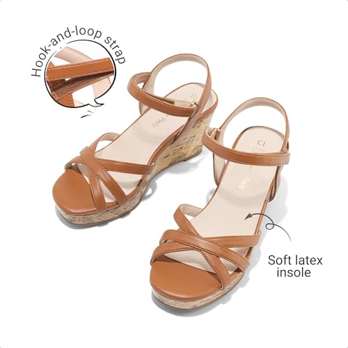 Image of DREAM PAIRS Girls Wedge Sandals Flatform Open Toe Summer Platform Sandals Flower Wedding Party for Little Kid /Big Kid