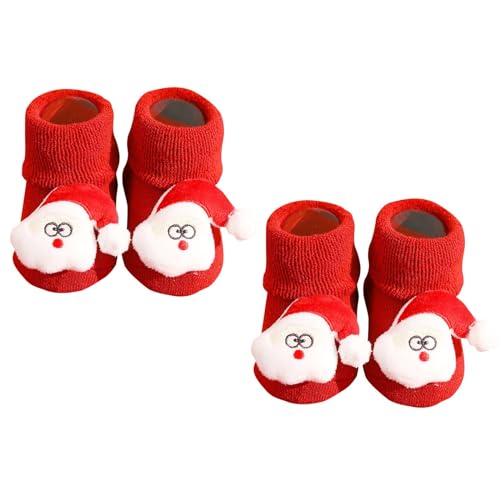 Christmas Floor Socks Shoes Toddler Girl Boy House Shoes Baby First Walking Shoes Winter Thickened (B, 6-12 Months)