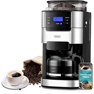 Gevi 10-Cup Coffee Maker with Grinder, Programmable Grind & Brew, 1.5L Water Reservoir, Keep Warm Plate Coffee Machine and Burr Grinder Combo