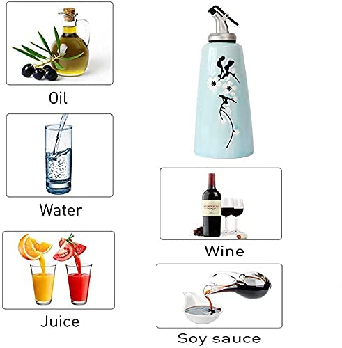 WDCDYQDH Öl- und Essig-Menage, handgefertigter Keramik-Olivenöl- oder Essigflaschenspender 300 ml/2 Stück 3 WDCDYQDH Öl- und Essig-Menage, handgefertigter Keramik-Olivenöl- oder Essigflaschenspender 300 ml/2 Stück