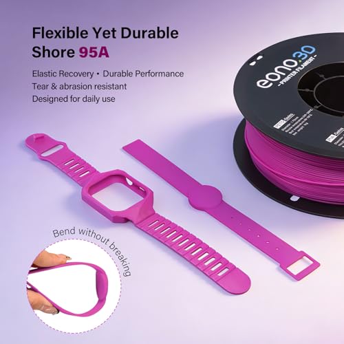 Image of Matte TPU Filament 1.75mm, 1kg - Shore 95A Flexible & Durable TPU, Matte Purple, Low-Gloss Matte Finish, Minimal Layer Lines, for Phone Cases, Wearables & Functional Parts