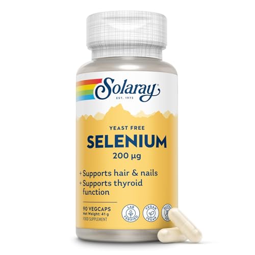 Solaray Selenium 200mcg 90 Vegan Capsules L-Selenomethionine Supplement