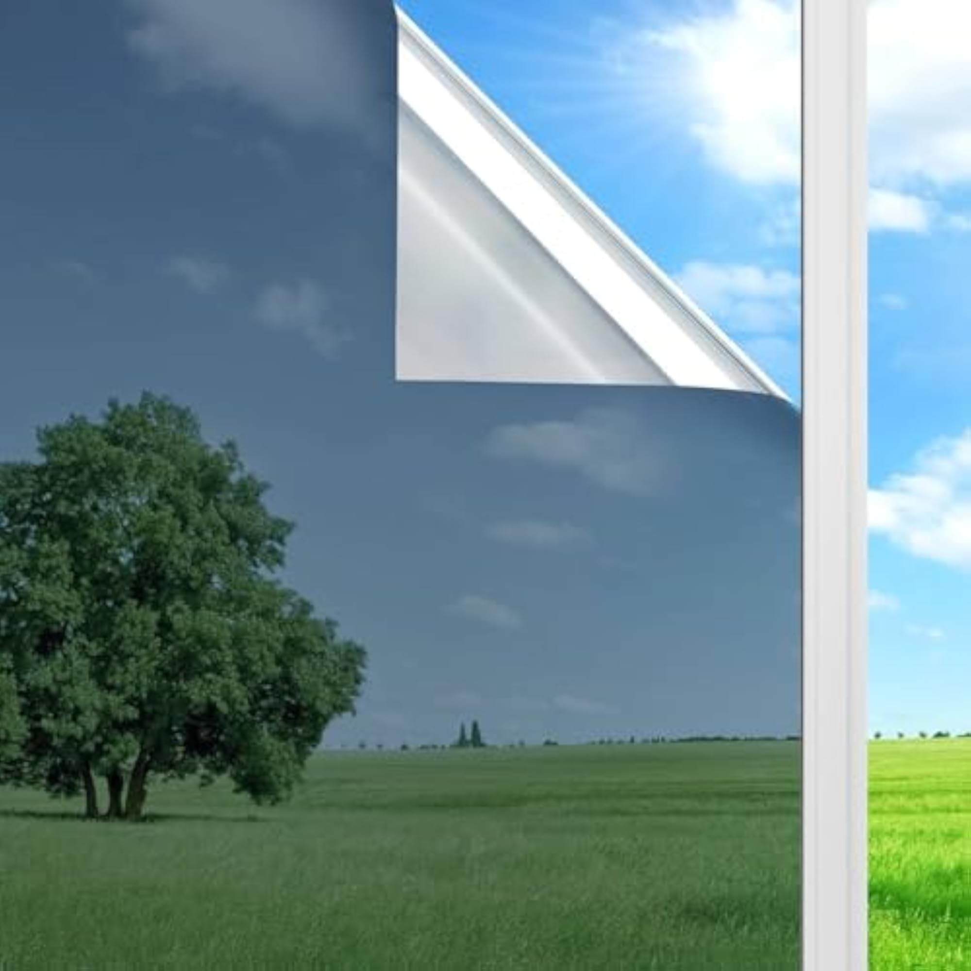 Window Privacy Film One Way Tint, Removable Reflective Heat Blocking