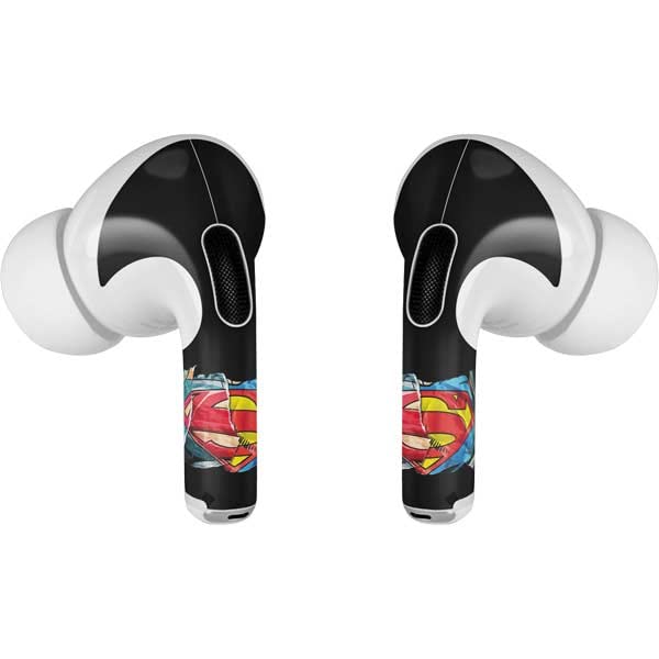 Skinit Decal Audio Skin Compatible with AirPods Pro 2nd Gen - Officially Licensed DC Comics Superman Shield Design