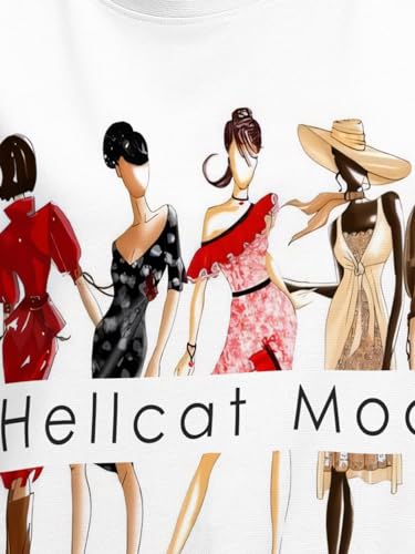 Image of HELLCAT Beige Trendy Printed Oversized T-Shirt for Women