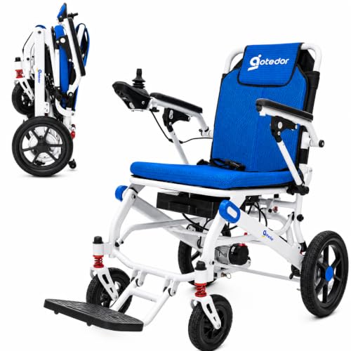 Image of Aotedor Electric Wheelchair for Adults,39 lbs Lightweight Foldable Power Wheelchair, Airline Approved,11 Miles Travel Range, 400W Brushless Motor, Portable Mobility Chair for Seniors