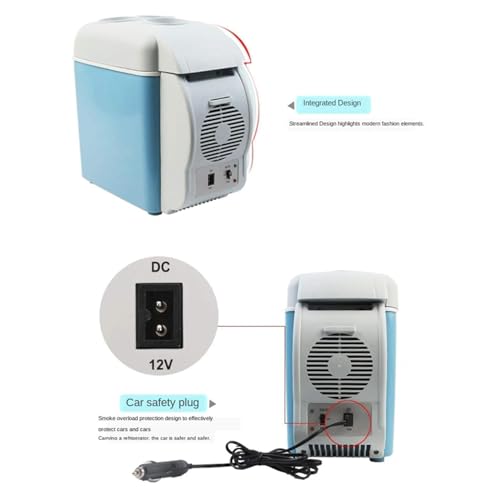 HAZARA Geluidsarme elektrische autokoeler, 7,5 l, auto 12v, geluidsarme auto-stekker in koeler, met koel- en verwarmingsfunctie koelkast voor auto, voor alle 12V-voertuigen - Image 6
