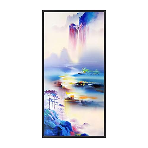 Kit Diamond Painting cascade colorée 5D grand format 70x140cm pour adultes