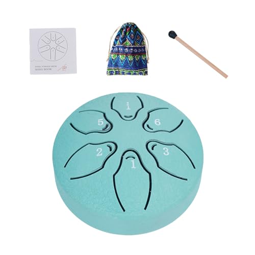 子供用スチールドラム、屋外用レインドラム | 6 Note 3 インチ A キー タンク ドラム、エーテル ドラム スモール | ハンドパンドラム打楽器マレットミュージックブックエンターテイメント、コンサート用