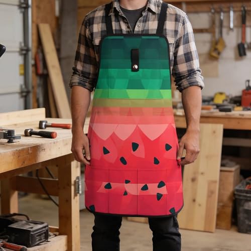 Delantal de trabajo con diseño Gradient Watermelon y bolsillos miniatura 5