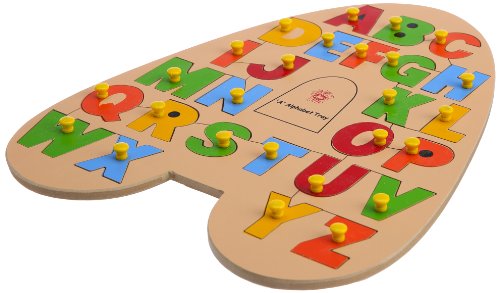 Image of Skillofun Wooden 'A' Alphabet Tray Knob, Multi Color