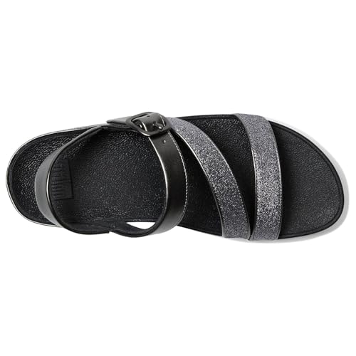 Image of FitFlop Women's Skinny II Glitterdust Pewter Z-Strap Sandals | Casual Sandals