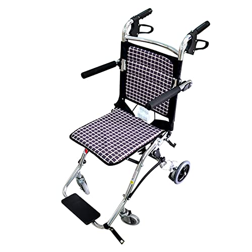車椅子 高齢者のための超光車椅子、足の休みのある折りたたみ式輸送椅子携帯無効障害者車椅子トロリー、13.5インチ座席、重さ15.4ポンド 車椅子の携帯用折りたたみ軽量車椅子