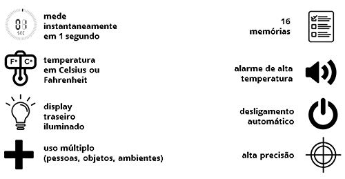 Termometro Digital Infravermelho De Testa Ad801 Aiqura