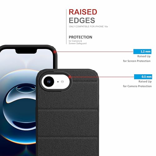 Image of for iPhone Case 16e, [Military Grade Drop Protection] Shockproof Slim Hybrid Phone Case for iPhone 16e - Carbon Black