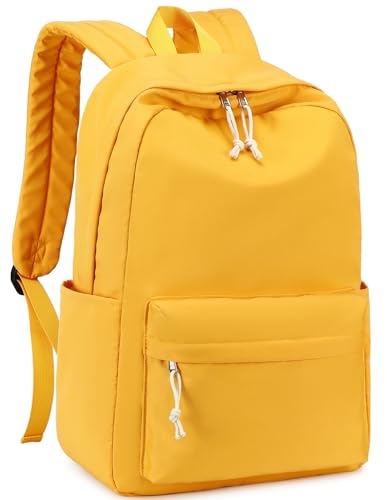 Bluboon Mochila escolar para adolescentes e mulheres, mochila para laptop, faculdade, escola, viagem, trabalho, mochila, Amarelo, 17' x 12' x 6.5', Clássico, vintage