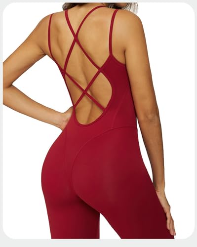 Ropa de yoga para mujer en una sola pieza azul oscuro con espalda cruzada talla M 6