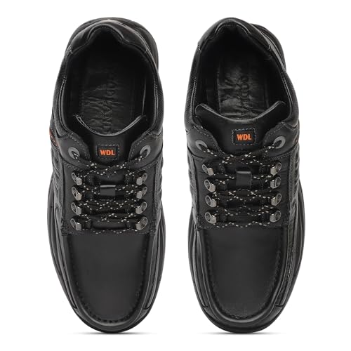 Image of Woodland Black Casual Shoes - Premium Stylish Trendy Fashion Footwear, Comfortable & Durable Design, Perfect, Casual Outings, Office, Lightweight Shoes
