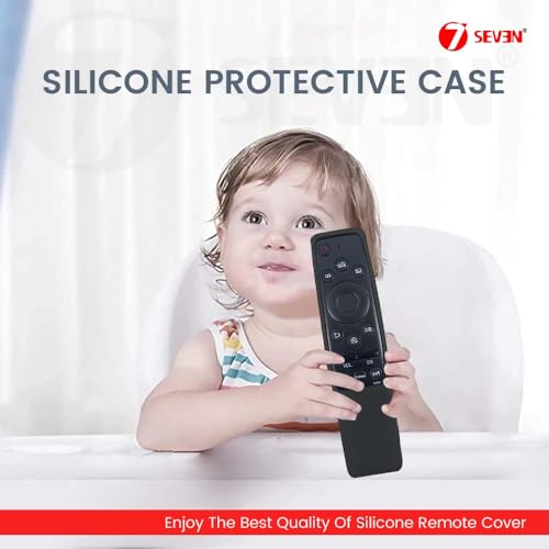 Image of 7SEVEN Compatible with Samsung Tv Remote Cover Suitable Model BN59-01XXXX Series Case to Protect Remote Control from Physical Damage, Ensure Smart Remote with 3 Hotkeys at Last Row Only Fit (Black)