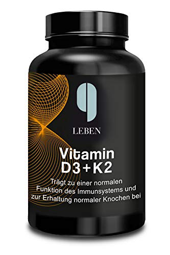 Vitamin D3+K2 hochdosiert | 5-Tages-Depot in Premium-Qualität | 180 Kapseln | Mind. 99,7% All Trans MK7 (K2VITAL® von Kappa) & 5.000 IE Vitamin D3 | pur Cover