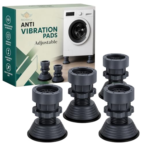 Image of 4 PCS Anti Vibration Pads for Washing Machine | Heavy Duty Anti Slip Rubber Feet Stand for Washer, Refrigerator & Furniture | Noise Reduction, Floor Protection & Height Increase (darkgreyad)