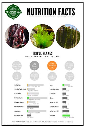 VITAMINSEA Organic Raw Triple Flakes - 8 OZ - Atlantic Seaweed Vegan Certified (TF8) - Thumbnail 5