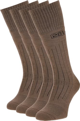 281Z Military Winter Cushioned Mid-Calf Wool Boot Socks - Tactical Trekking Hiking Outdoor Hunting (Coyote Brown)