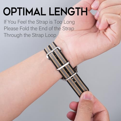Image of TACTICAL FROG Nylon Watch Band 18mm 19 mm 20mm 22 mm 24 mm, Waterproof Military Watch Straps Replacement for Men Women, With Stainless Steel Buckle
