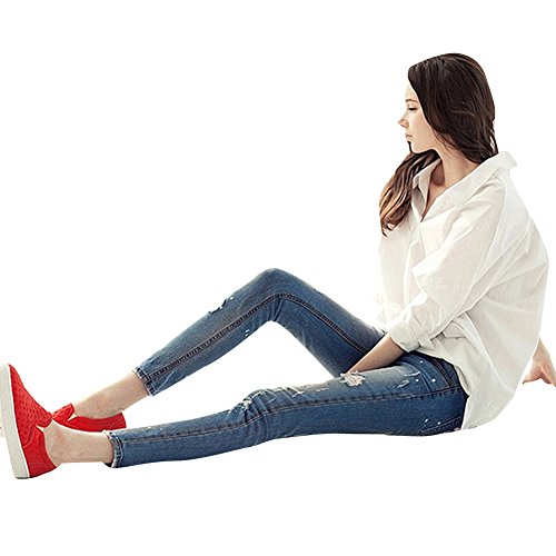 Donne Jeans Elasticizzati Pantaloni a Vita Alta