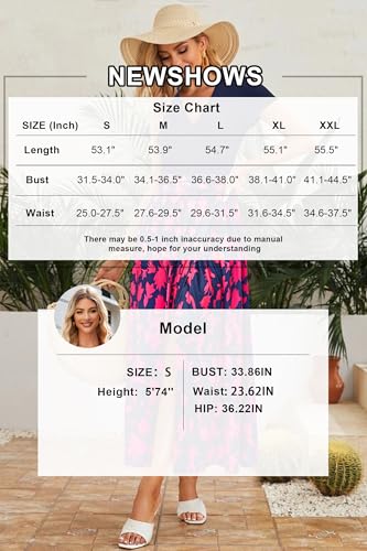 Image of Newshows Women's 2026 Lightweight Summer Wedding Guest Beach Vacation Casual V Neck Split Flowy Maxi Dress