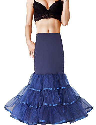 Image of Women Mermaid Petticoat Fishtail Underskirt Trumpet Crinoline for Mermaid Wedding Dress