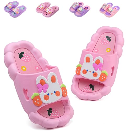 Image of Bunny Kids slides, Girls Slides Non-slip Summer Beach Pool Shoes Toddler Cartoon Slide Sandals Indoor& Outdoor Garden Slippers Shower Shoes