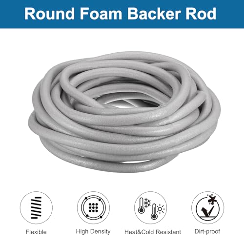 Image of PATIKIL 13 /16 inch x 33 ft Foam Backer Rod, Foam Caulk Saver Concrete Expansion Joint Filler Weather Strip for Sealing Concrete Gaps, Crack Joint Sealer, Grey